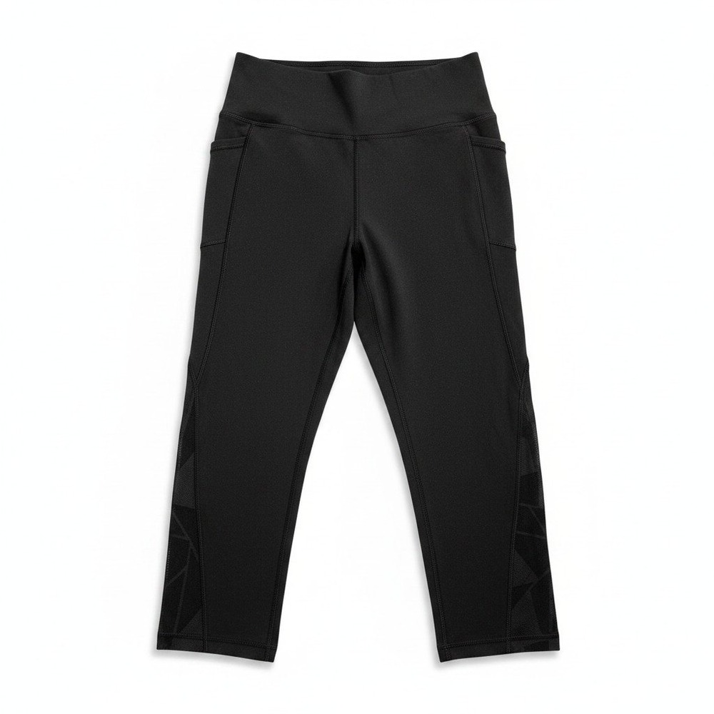 Gottex Womens M Black Cropped Leggings Athleisure Casual Pocket Workout Pants